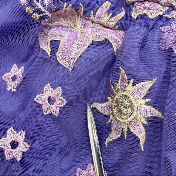 Disney Rapunzel Dress Girls Size 5/6 Disney Store Tangled Princess Purple Floral - Picture 13 of 13